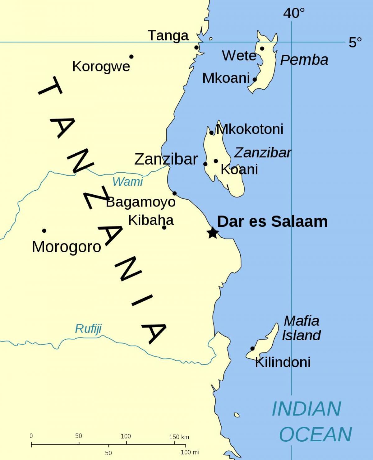 tanzania pulau-pulau peta