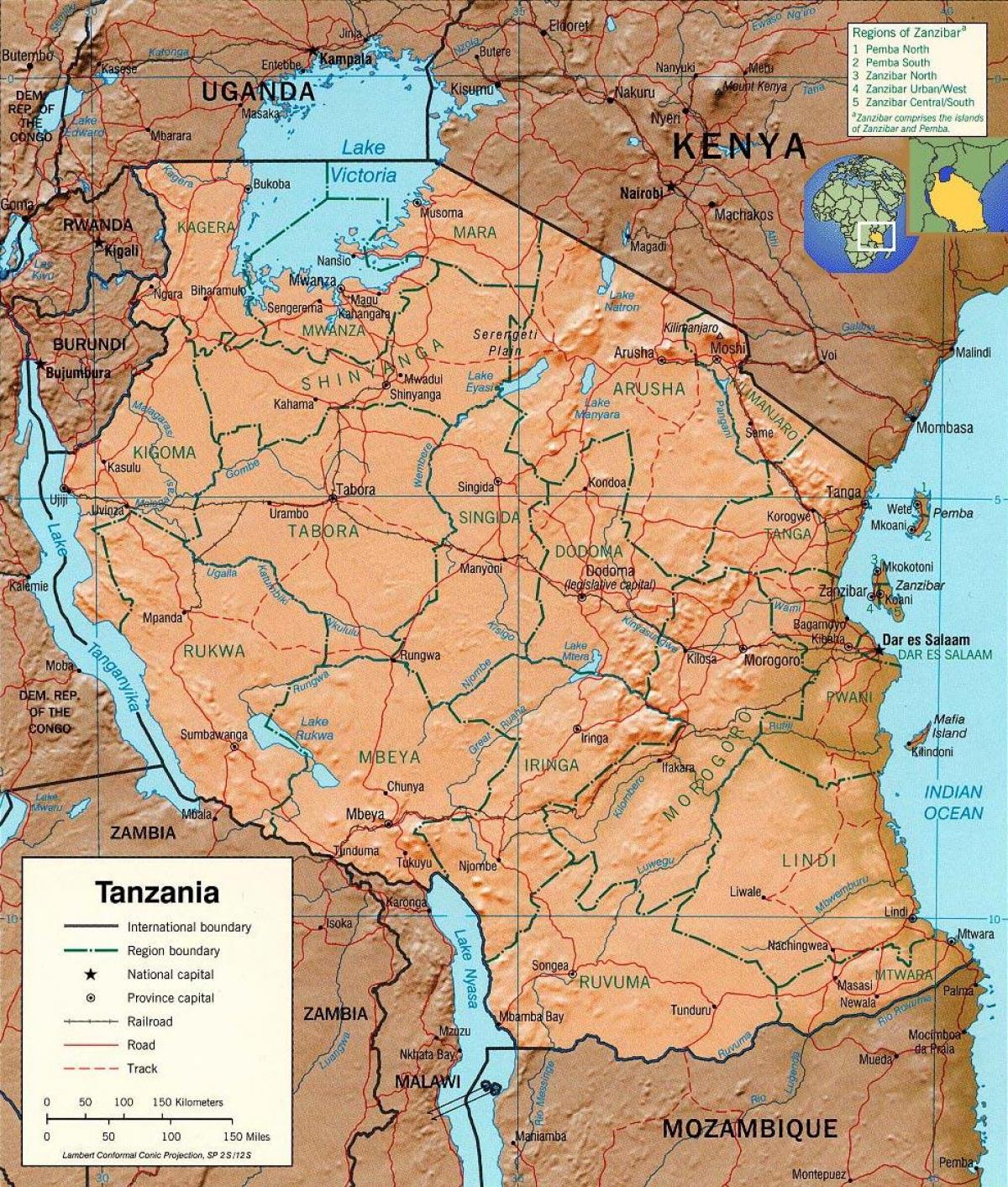 tanzania peta geografi