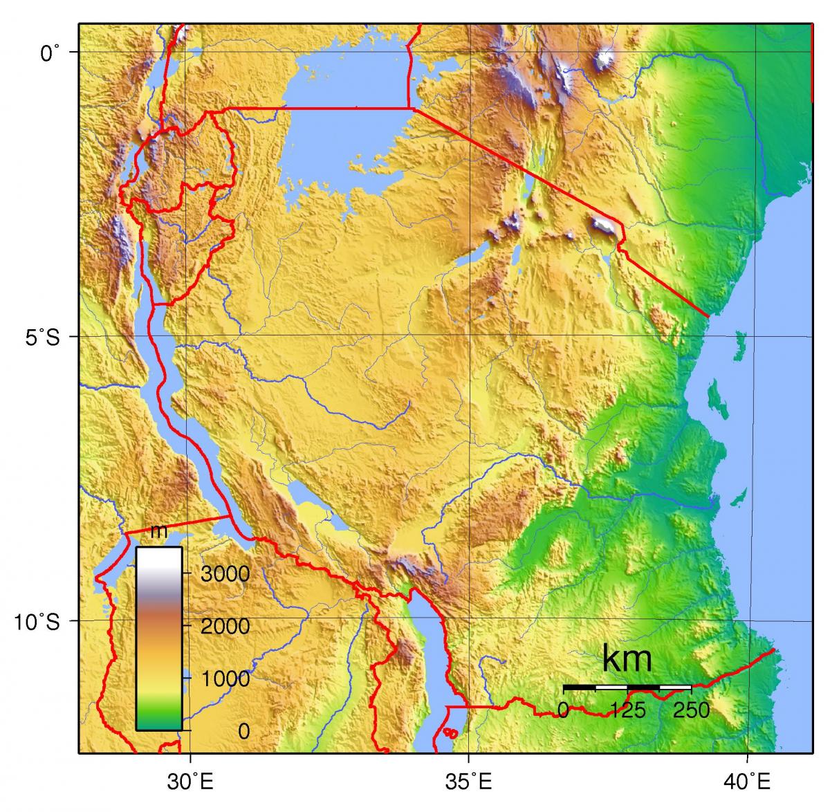 tanzania peta topografi