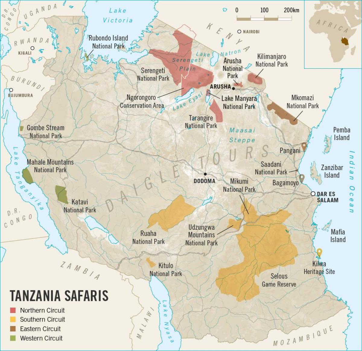 Peta tanzania safari 