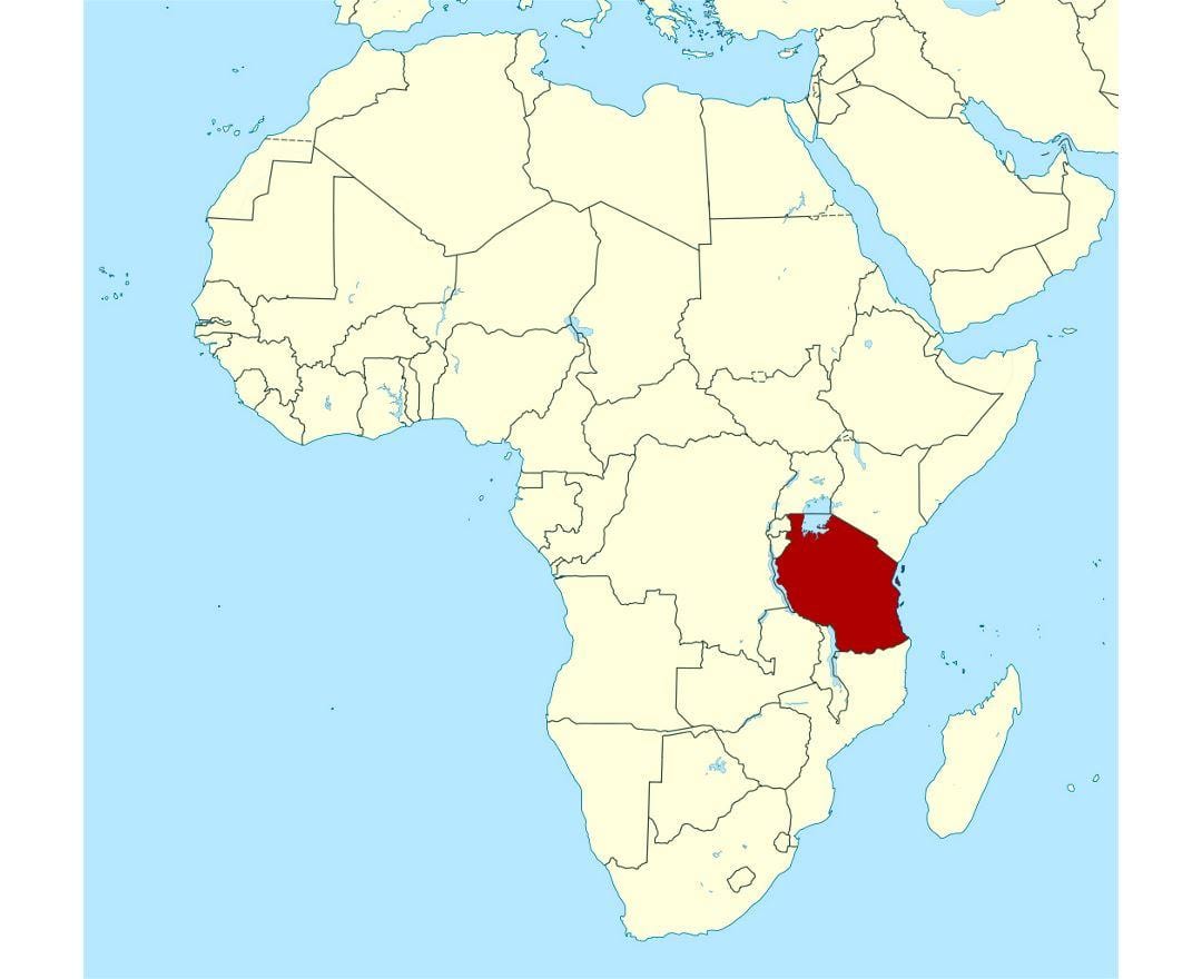Peta lokasi tanzania di dunia 