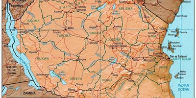 Peta tanzania menunjukkan tempat bersejarah