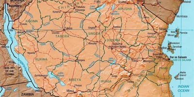 Tanzania peta geografi